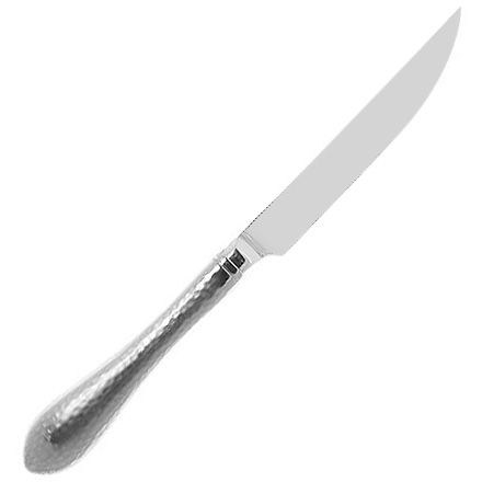 Hammered Antique Hollow Handle Serrated Steak Knife