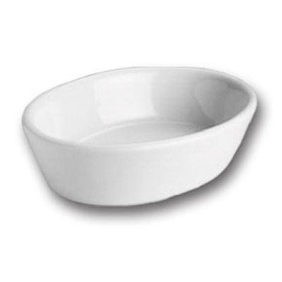 Hall&reg; China White 6 Oz. Oval Baker