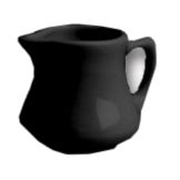 Hall&reg; China Black 3.5 Oz. Empire Creamer with Handle