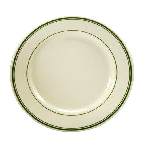 Oneida Buffalo Saratoga Green Rolled Edge Plate