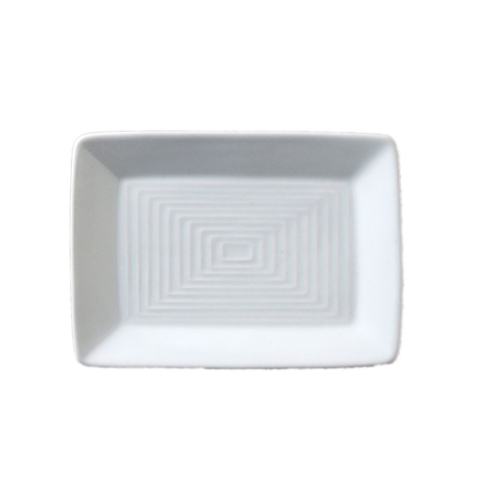 Vertex&reg; China Signature White 7-1/4 In. Rect. Embossed Plate