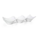 Tripe Origami White Bowl, 9.5"