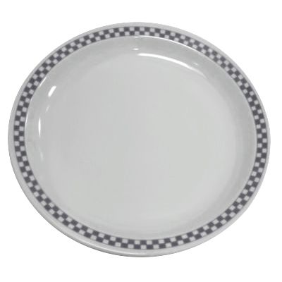 Homer Laughlin China Checkers Black NR 9" Plate