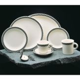 Homer Laughlin China Checkers Black 7.25 oz Bouillon without Handle