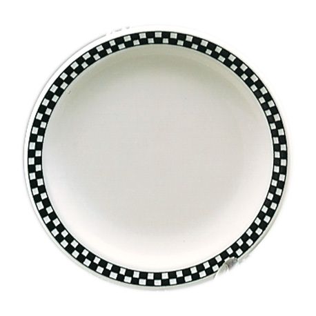 Homer Laughlin China Checkers Black RE 9" Plate