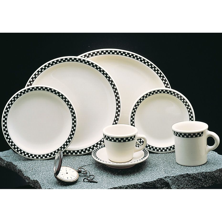 Homer Laughlin China Checkers Black Large 19.25 oz Pasta Bowl