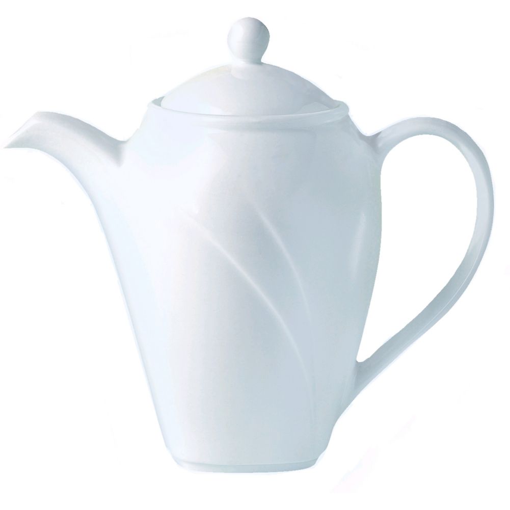 Steelite Distinction Alvo White 21 Oz. Coffee Pot with Lid