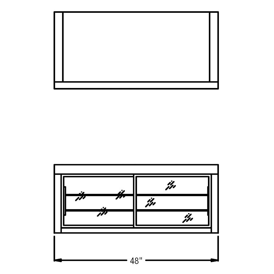 Randell&reg; Non Refrigerated 48" Wall Mount Display Case