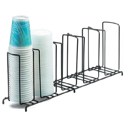 Cal-Mil" 5 Slot Black Wire Frame Cup/Lid Organizer