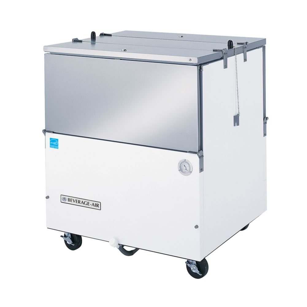 Beverage-Air 34" White School Milk Cooler with 4" Casters