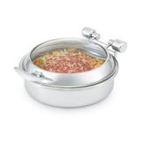 Vollrath Intrigue&trade; Glass Top S/S Lg.  6 Qt. Induction Chafer