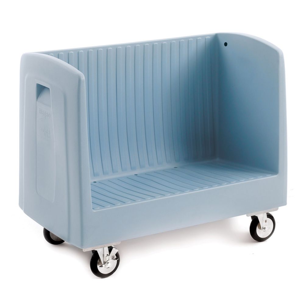 Metro&reg; Gray Polymer Single Side-Loading Dish Cart w/ Dividers
