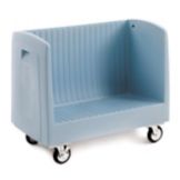 Metro&reg; Gray Polymer Single Side-Loading Dish Cart w/ Dividers