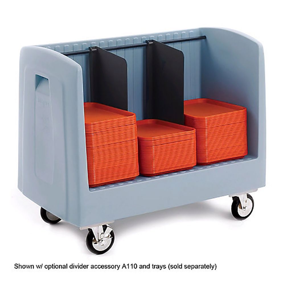 Metro&reg; Gray Polymer Single Side-Loading Dish Cart w/ Dividers