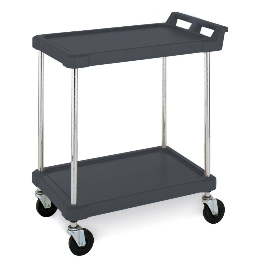 Metro&reg; BC Series Black 18 x 28 In. Open Utility Cart w/ 2-Shelves