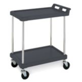 Metro&reg; BC Series Black 18 x 28 In. Open Utility Cart w/ 2-Shelves