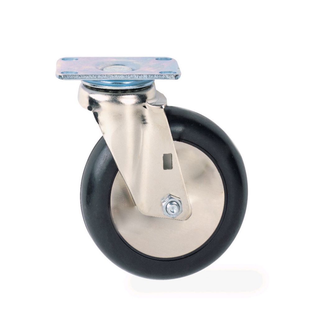 Donut Neoprene Tread Swivel Caster, 5" Diam