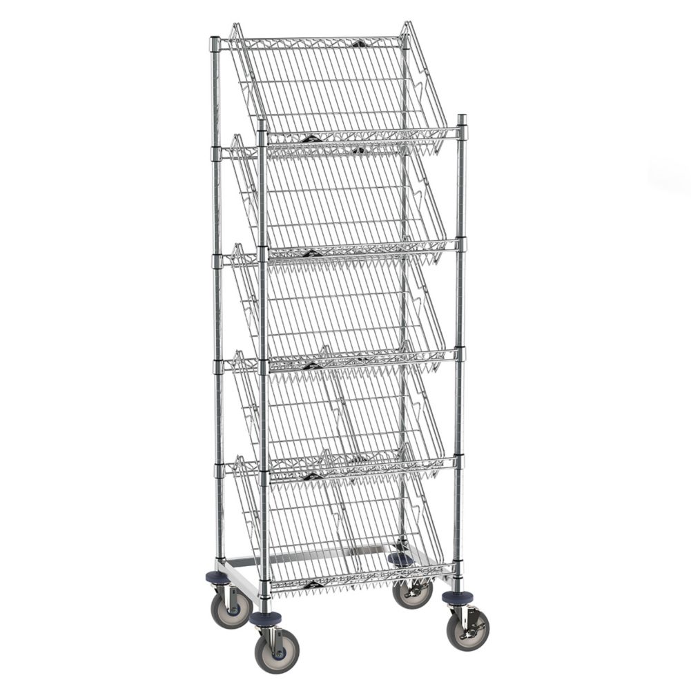 Metro&reg; 24"L x 60"H Dispensing Rack w/ 5 Slanted Shelves