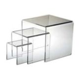 Deluxe Heavyweight Clear Acrylic 3-Sided Riser, 6 x 6 x 6