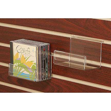 Acrylic Slatwall CD / DVD Shelf w/ Sign Holder