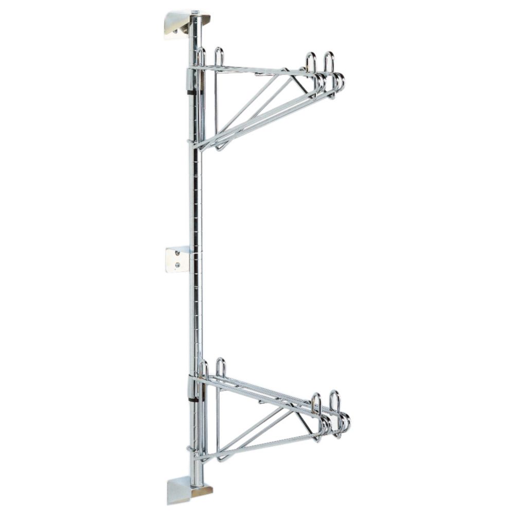 Super Erecta 2-Level Post-Type Chrome Wall Mount for 18" Shelves