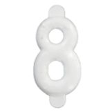 White Plastic Embossed #8, 1"