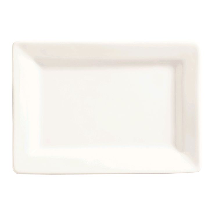 Slate Ultra Bright White Rectangular Plate, 8" x 6"