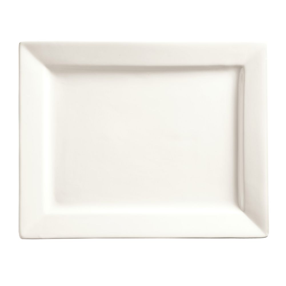 Slate Ultra Bright White Rectangular Plate, 14" x 11"