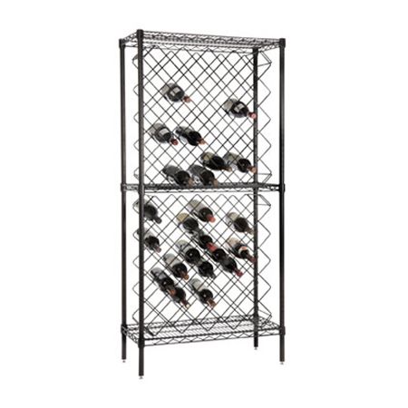 Focus Foodservice Black Epoxy Finish 82 Bottle Display Wine Rack