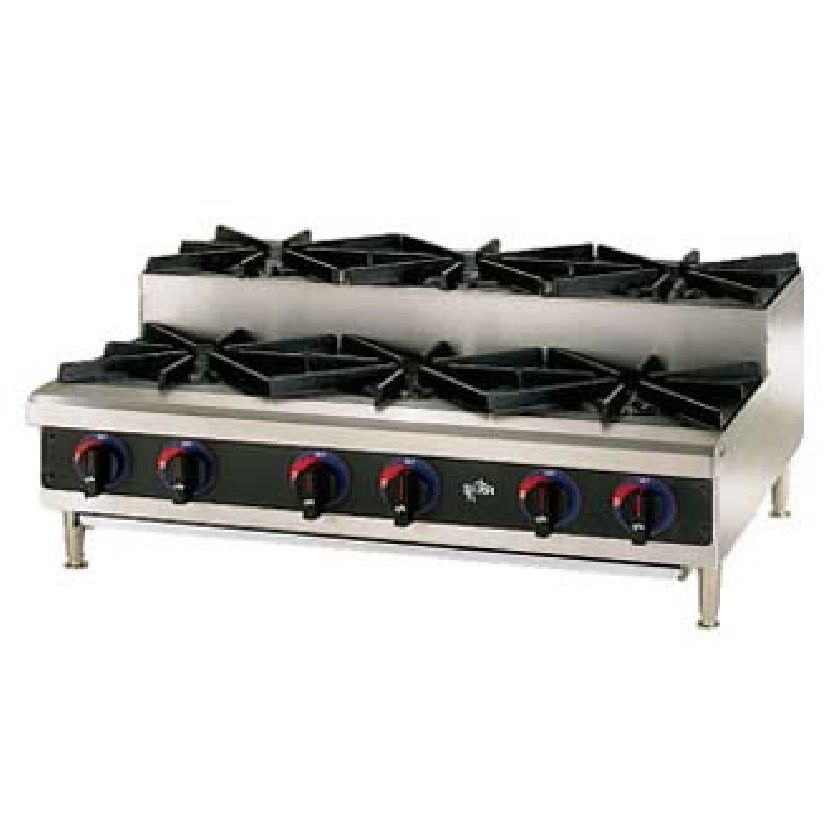 Star&reg; Mfg Star-Max&reg; Gas Step-Up 6-Burner Hot Plate
