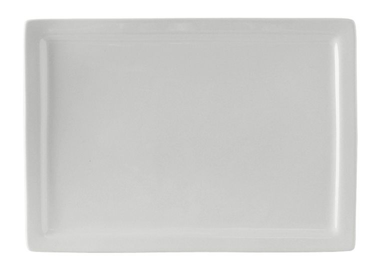 Tuxton&reg; 15-1/2" x 11" White Rectangular Plate