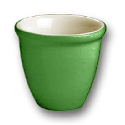 Hall&reg; China Green Exterior / White Interior 5 Oz. Round Custard Cup