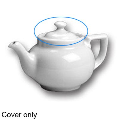 Hall&reg; China White Knob Cover for 10 Oz. Boston Teapot