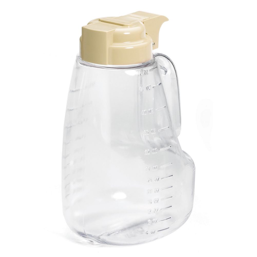 Tablecraft 48 Oz Option&trade; Liquid Dispenser with Beige Top
