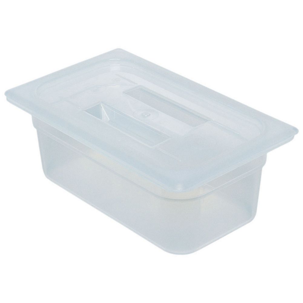 Cambro&reg; Translucent 1/4-Size Food Pan Cover with Handle