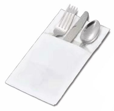 Dinex&reg; White Pocket-Fold Recycled 2-Ply 1/12 Fold Dinner Napkin