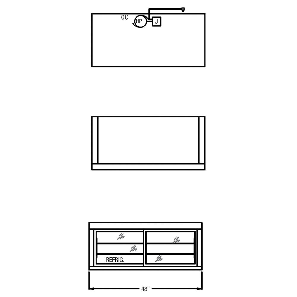 Randell&reg; 48" Refrigerated Wall Mount Display Case