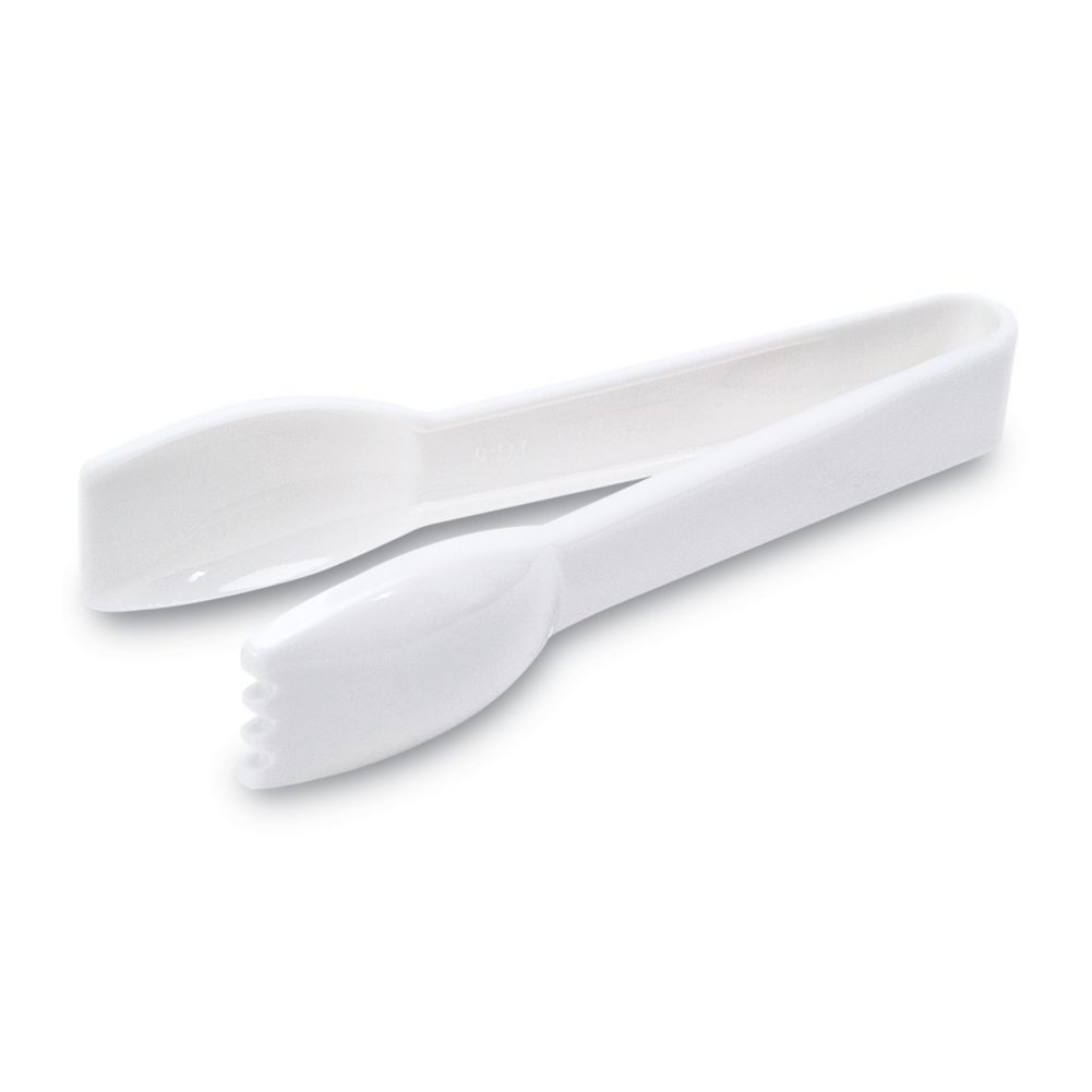 Delfin 9" White Serving Tongs