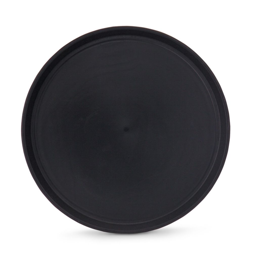 Traex&reg; 14" Round T-Rex Non-Skid  Black Plastic Tray