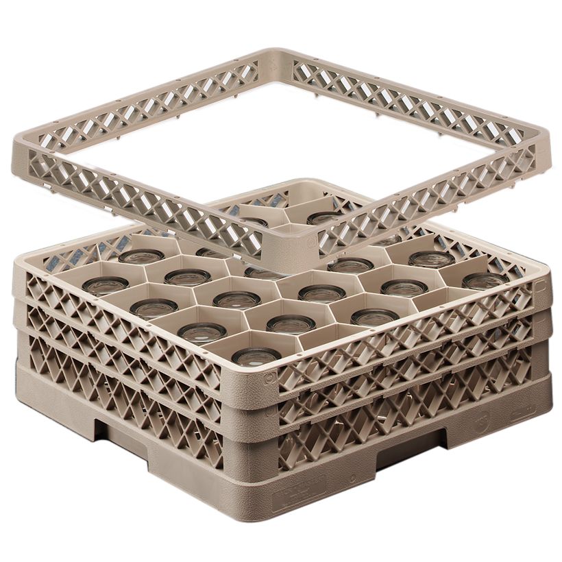 Traex&reg; 20 Compartment Beige 3 Extender Glass Rack