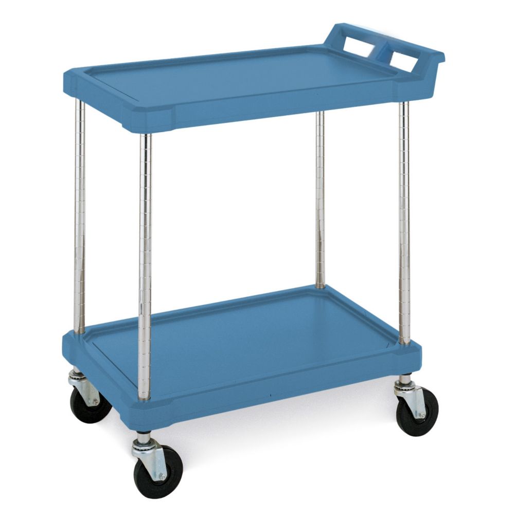 Metro&reg; BC Series Blue 21 x 33 In. Open Utility Cart w/ 2-Shelves