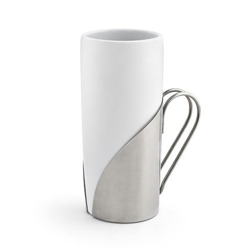 Front Of The House&reg; White Porcelain 9.5 Oz Mug with S/S Holder