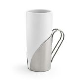 Front Of The House&reg; White Porcelain 9.5 Oz Mug with S/S Holder