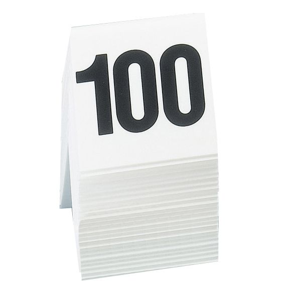 Cal-Mil #76 - 100 White Number Tent With Black Numbers