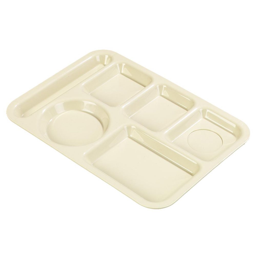 Carlisle&reg; Left-Handed 6-Compartment Tan Tray