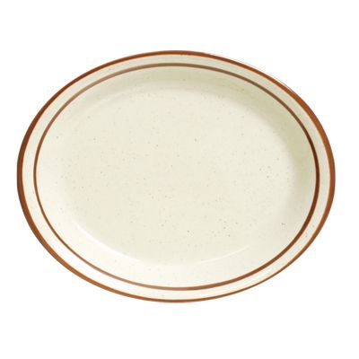 Tuxton&reg; Bahamas 13-1/4" x 10-1/2" Eggshell Oval Platter
