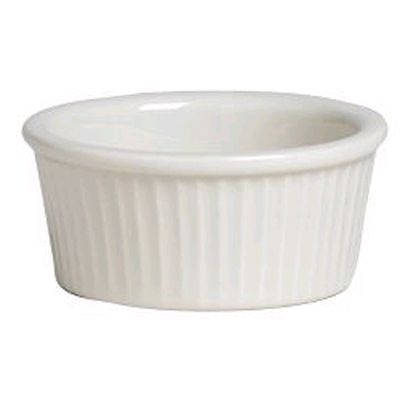 Steelite Anfora American Basics White 2.75 Oz. Fluted Ramekin
