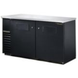 True&reg; Black 2-Solid Swing Door Back Bar Cooler for 133 6-Packs