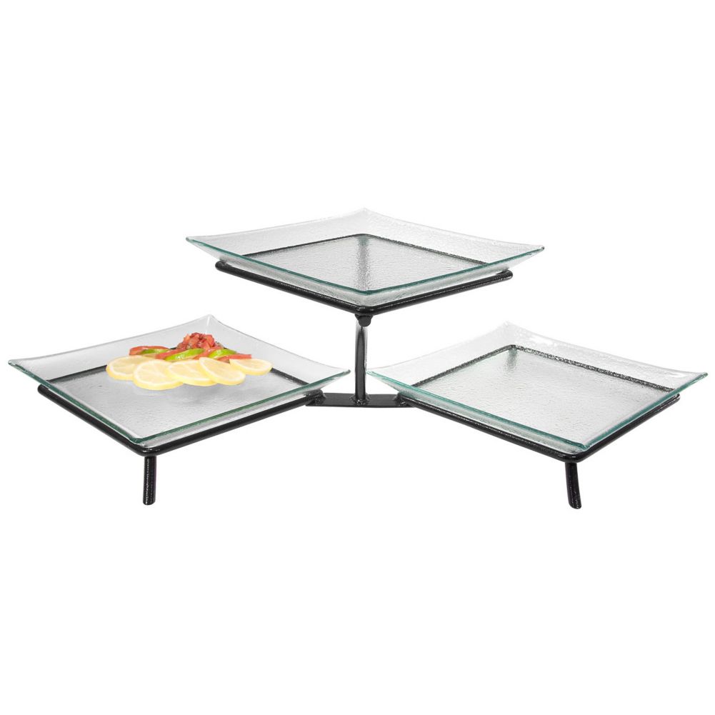 Gourmet Display&reg; Black Metal Podium Style Platter Display