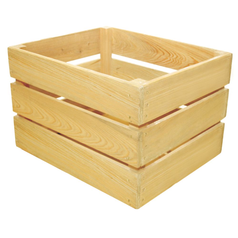 Crate Farm OC1512RW Half Bushel Raw Wood Orchard Crate
